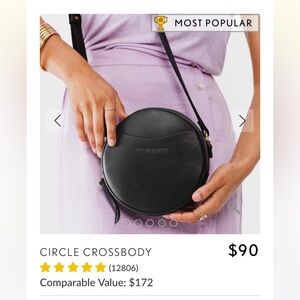 Portland Leather small Black Circle Crossbody